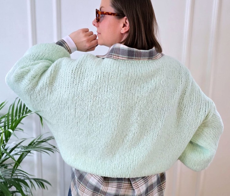 Sweter oversize miętowy