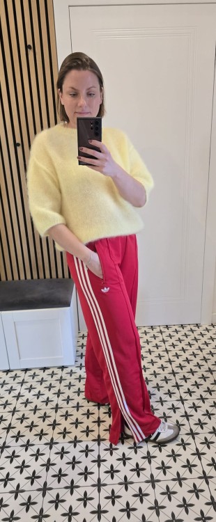 Sweter 80% kid moher żółty