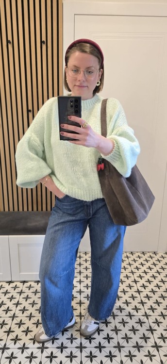 Sweter oversize miętowy