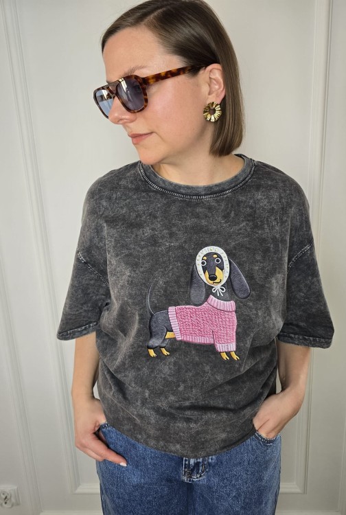 T-shirt Jamnik ciemny