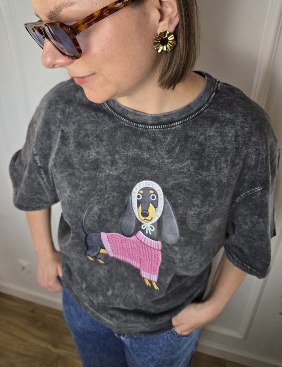 T-shirt Jamnik ciemny