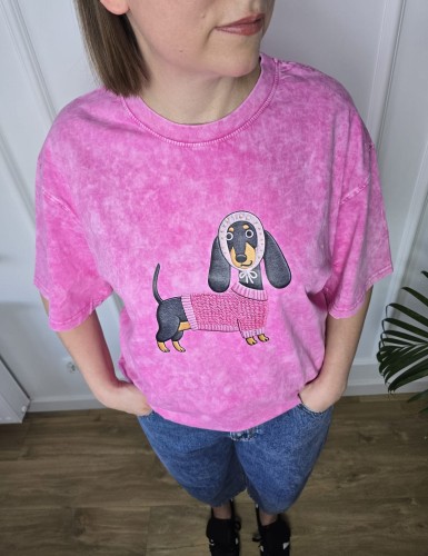 T-shirt Jamnik różowy